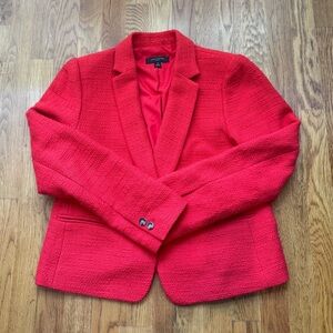 Ann Taylor The Newbury Blazer in Vibrant Red | Size 10P